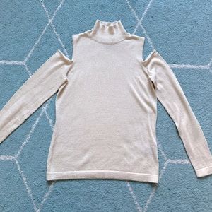 AUGUST SILK Cold Shoulder Shimmery Top